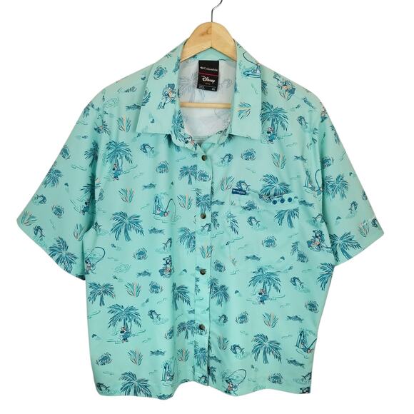 Columbia CSC Disney PFG Super Slack Tide Shirt Women's Aqua Blue Size XXL - Picture 3 of 12